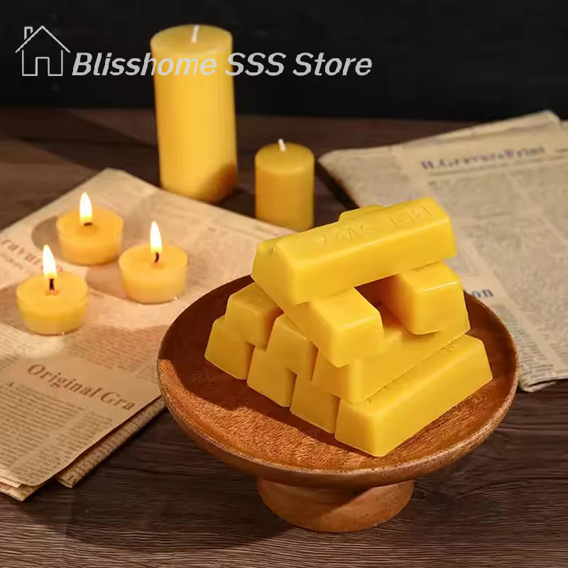 Candle Making Easy - 【S】4/8Pcs Pure Beeswax Blocks, Space-Saving First-Class