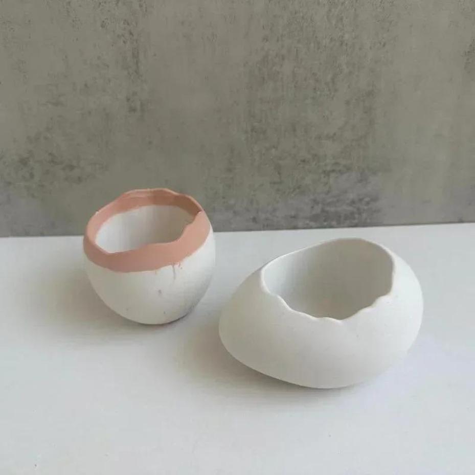 Plaster Handmade Mold Egg-shap - đánh giá và giá Candle Making Pot