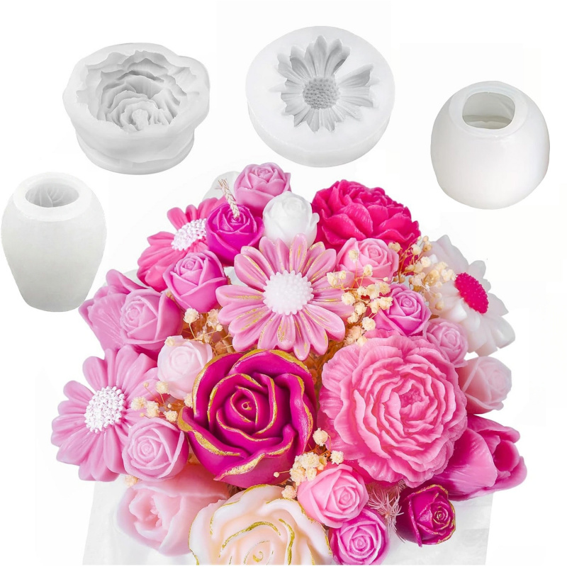 4Flower Candle Mold Set，Used f - đánh giá và giá Candle Making Easy