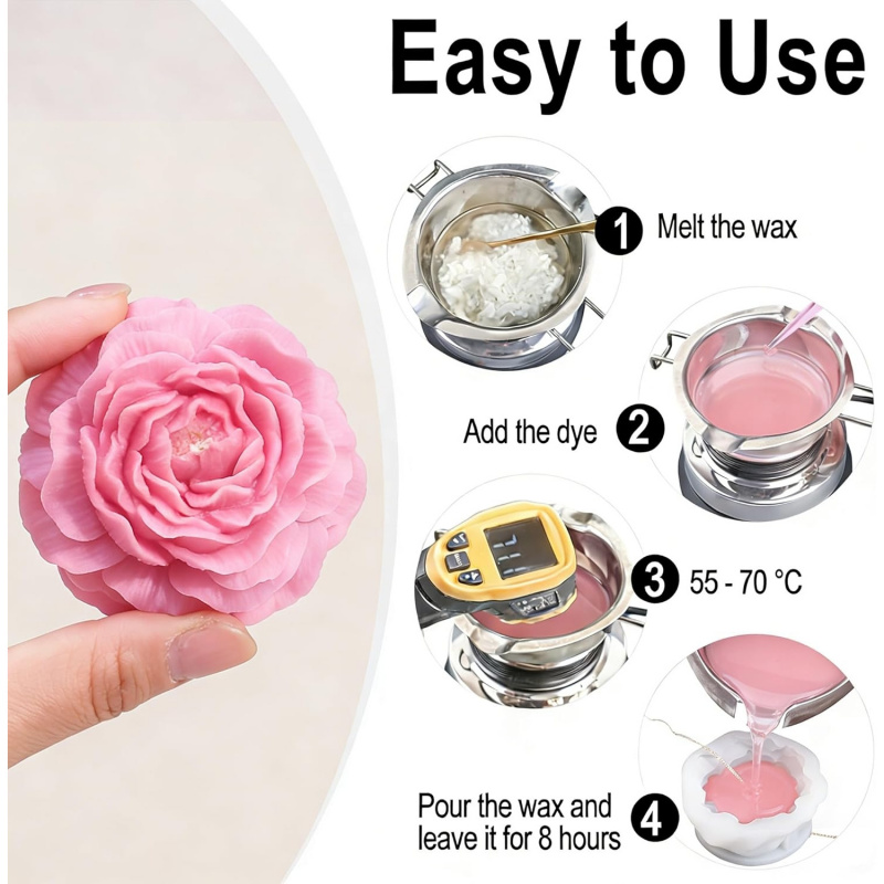 4Flower Candle Mold Set，Used f - đánh giá và giá Candle Making Easy