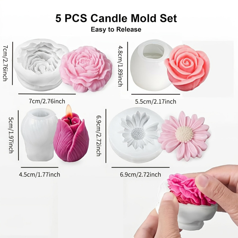 4Flower Candle Mold Set，Used f - đánh giá và giá Candle Making Easy
