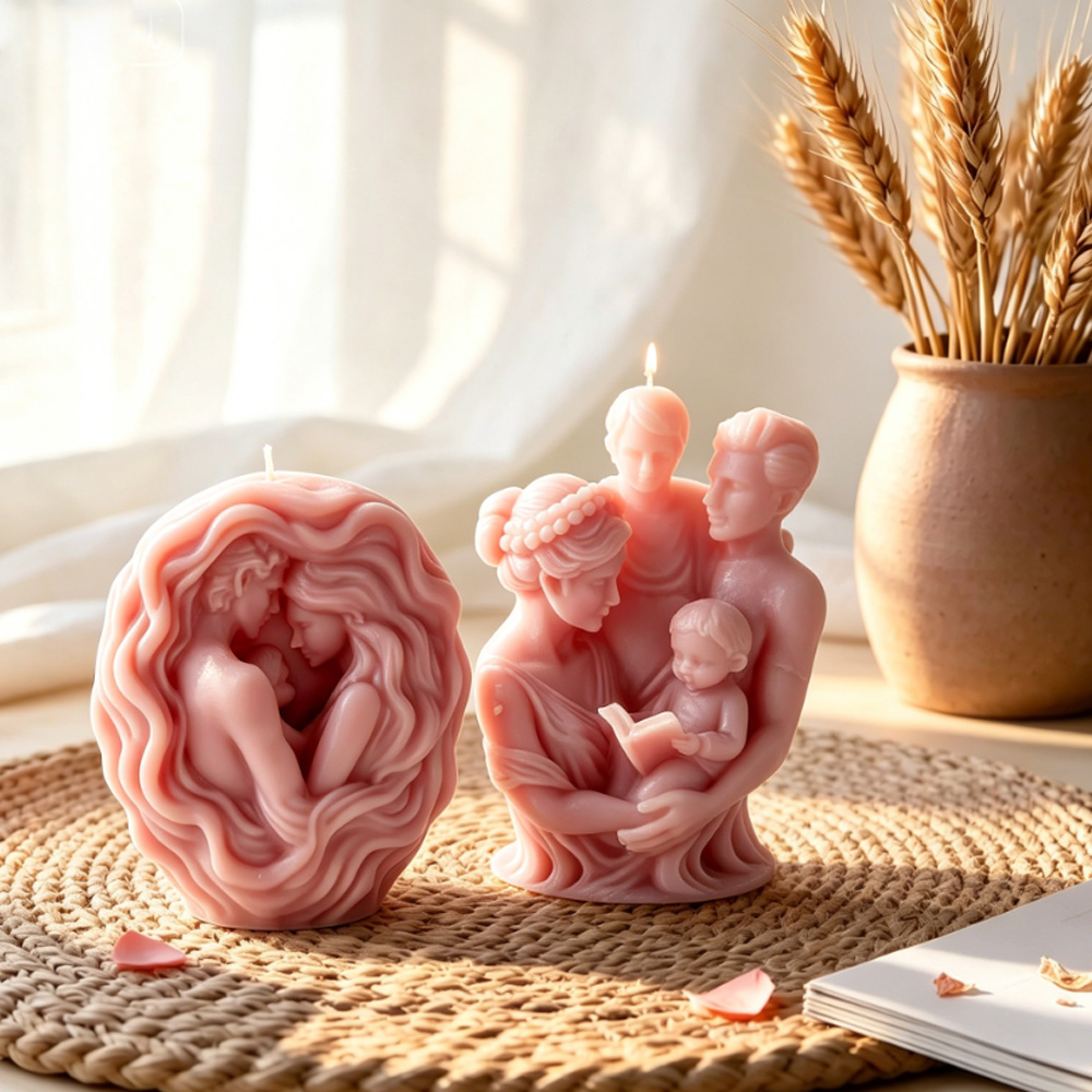 3D family hug silicone candle  - đánh giá và giá Candle Making Easy