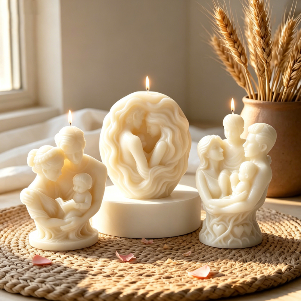 3D family hug silicone candle  - đánh giá và giá Candle Making Easy