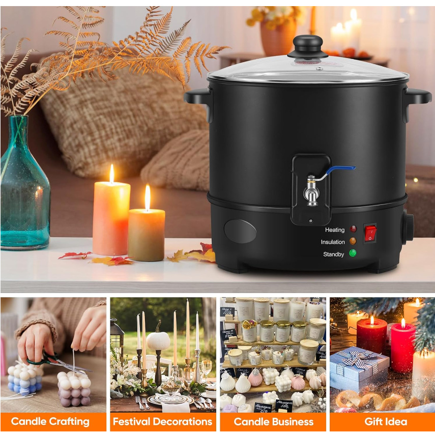 6L Small  Wax Melter Paraffin  - đánh giá và giá Candle Making Pot