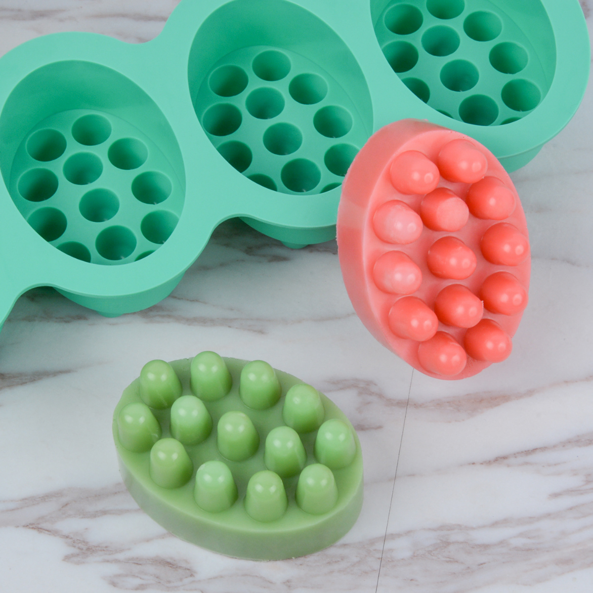 4 Hole Oval Massage Soap Silic - đánh giá và giá Candle Making Kit