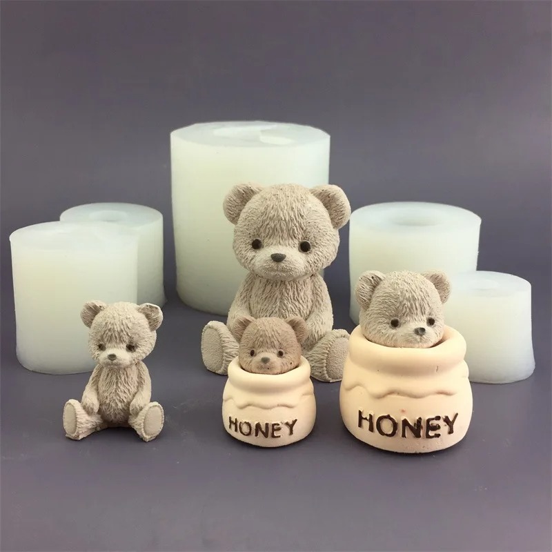 Cute Bear Honey Jar Silicone C - đánh giá và giá Candle Making Pot
