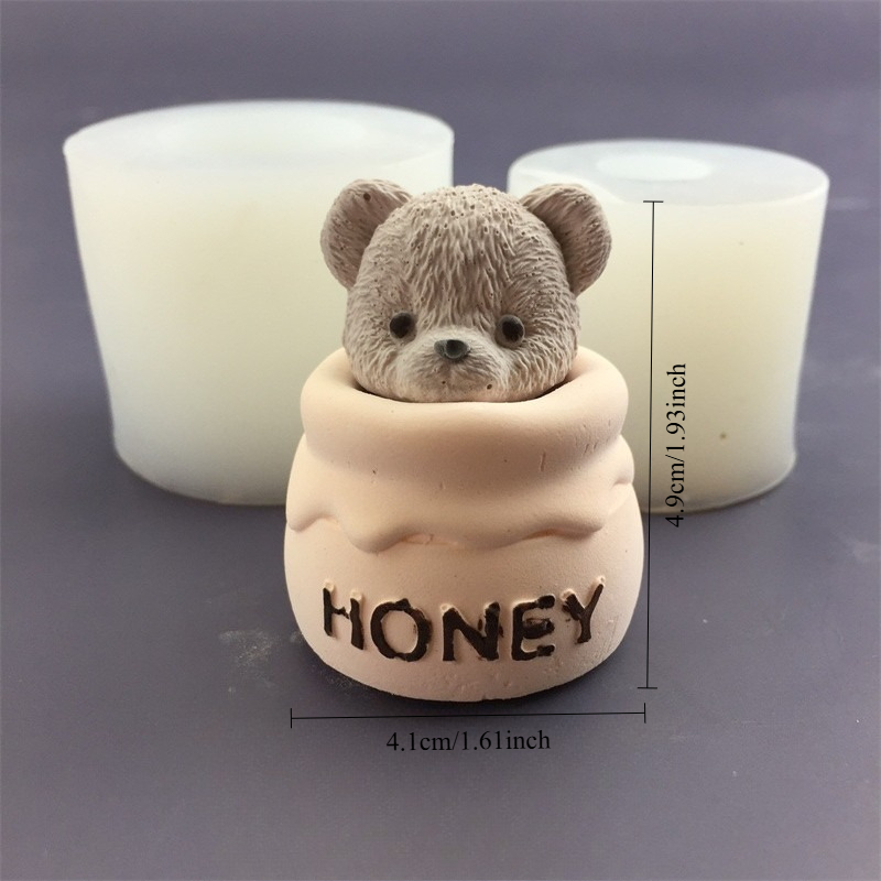 Cute Bear Honey Jar Silicone C - đánh giá và giá Candle Making Pot