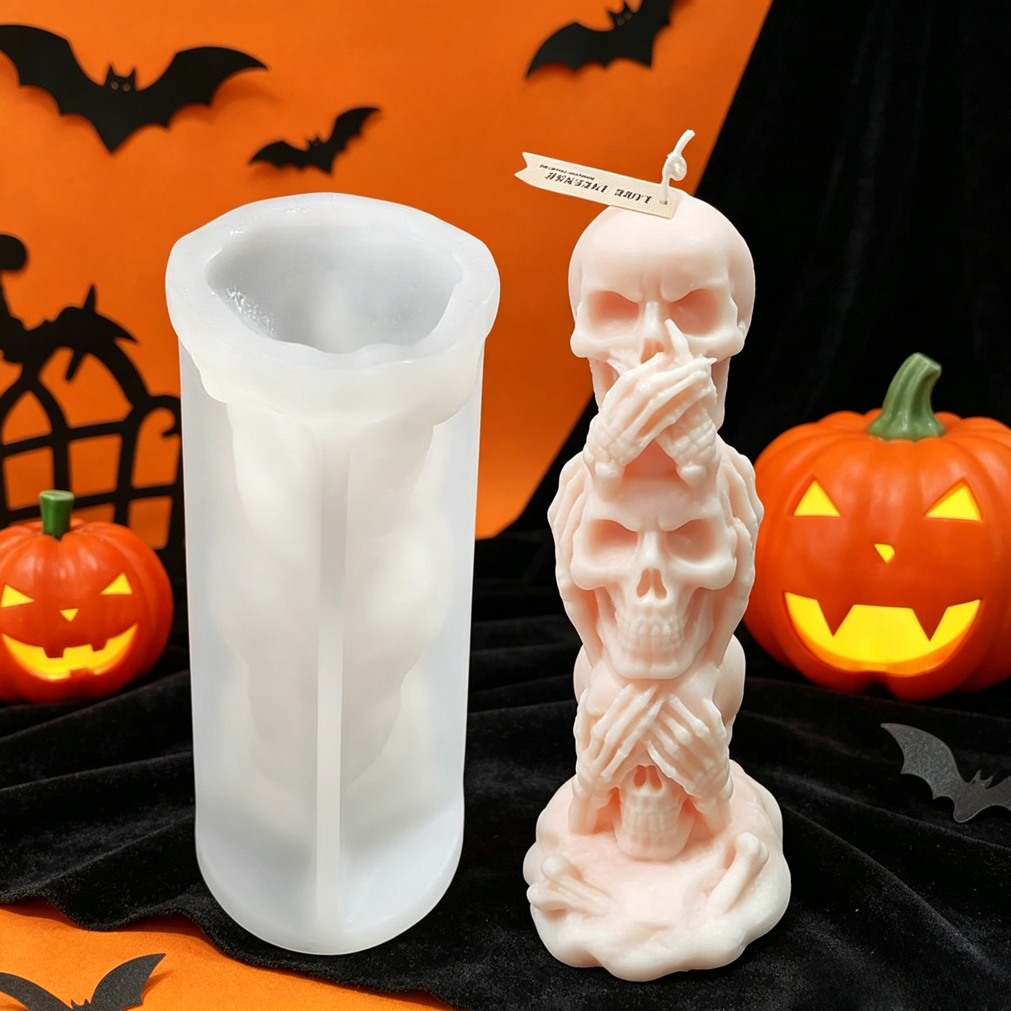 3D Rose Flower Skull Silicone  - đánh giá và giá Candle Making Event